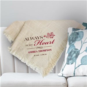 E7945147OL Embroidered Memorial Chenille Throw